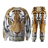 cjlm custom oversize s 7xl mens sets 3d animal tiger print unisex athletichoodie oversize jacketjoggers pants 2 piece set