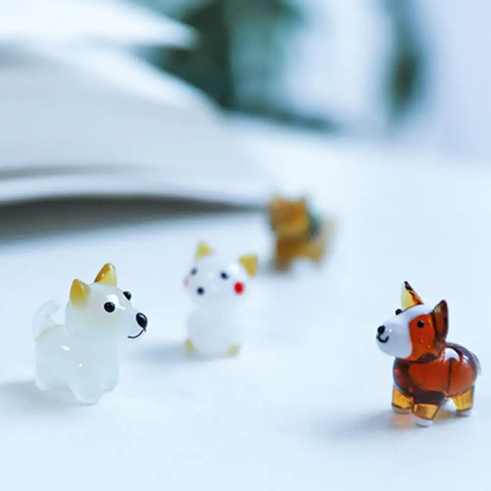 

Glass Puppy Ornaments Creative Detailed Dalmatian Little Pomeranian Animal Ornaments Glass Dog Ornament Miniature Dog