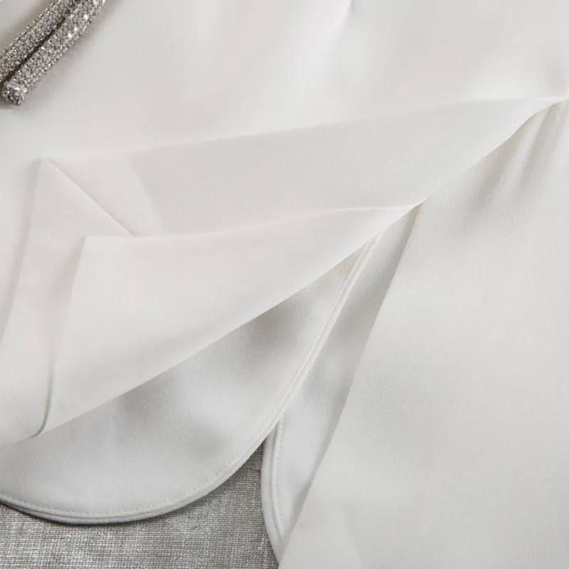 

DEAT Women White Diamonds Chain Hollow Out Blazer New Notched Long Sleeve Loose Fit Jacket Fashion Tide Summer 2021 7E1021