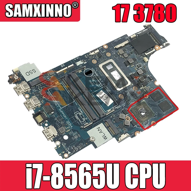 

100% рабочая для dell inspiron 17 3780 материнская плата 0WTTRR EDI73 LA-G711P с i7-8565u Встроенный и Проверка прошла успешно