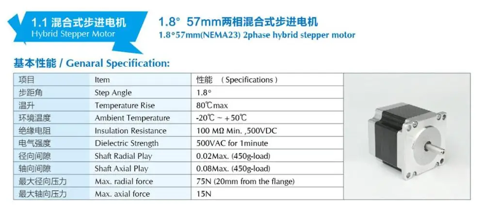 Шаговый электродвигатель Nema23 57HS76 3004 57*76 мм 1 9 нм 3 А Nema 23 270 унций/дюйм для 3D