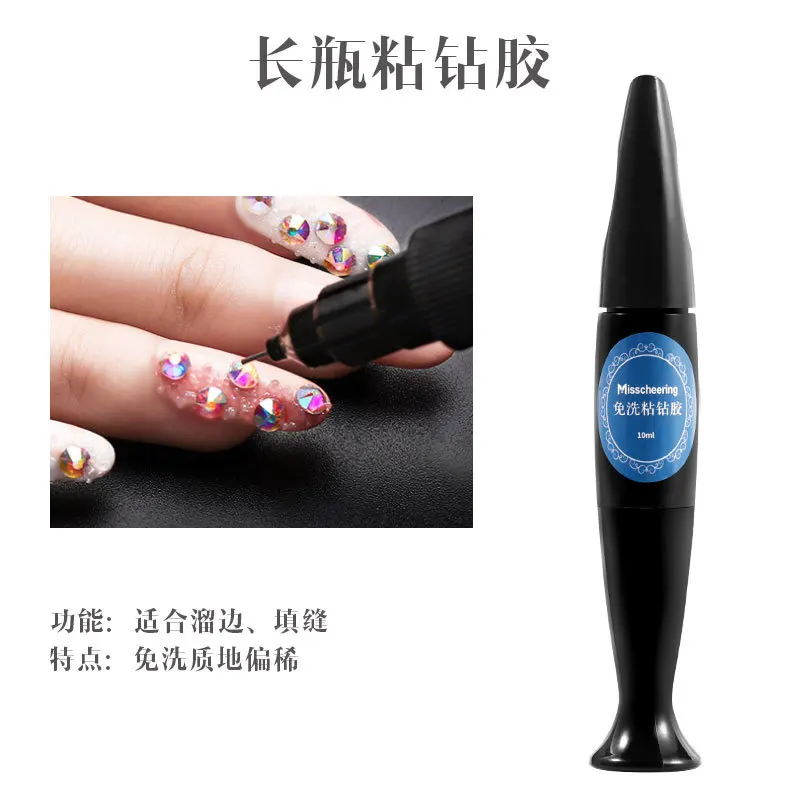 Sustainable For 60 Days New 10ML Nails Art Glue Rhinestone Decorations Adhesive Wash Free Nail Care Tools Round Long Model | Красота и