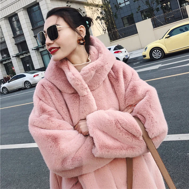 Новые зимние толстые норковые меховые женские Теплый плюш пальто Женская