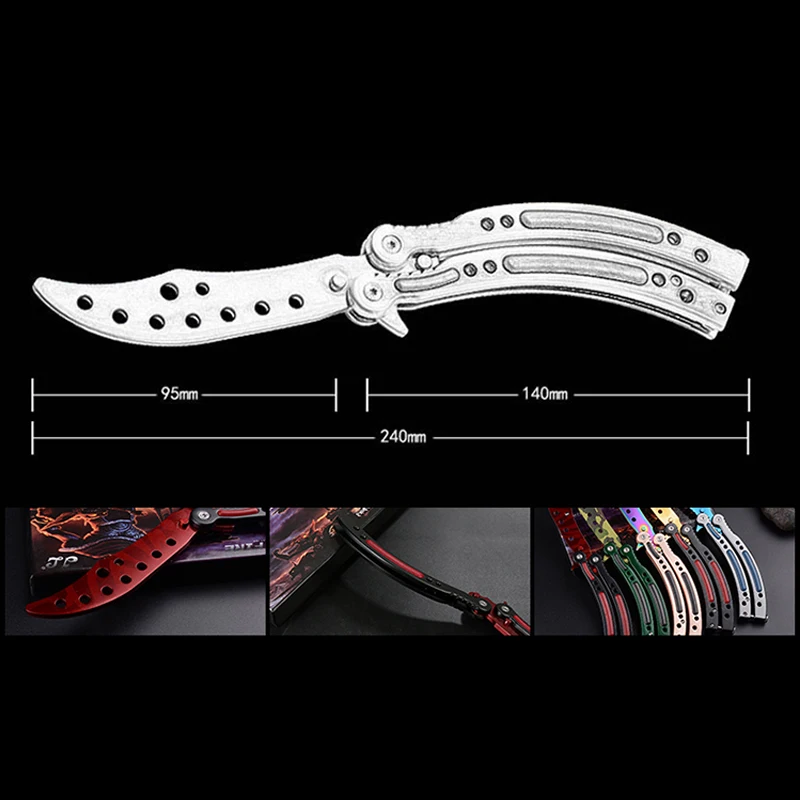 Новый складной нож бабочка CS GO керамбит Учебный подарок балисонг не заточенный