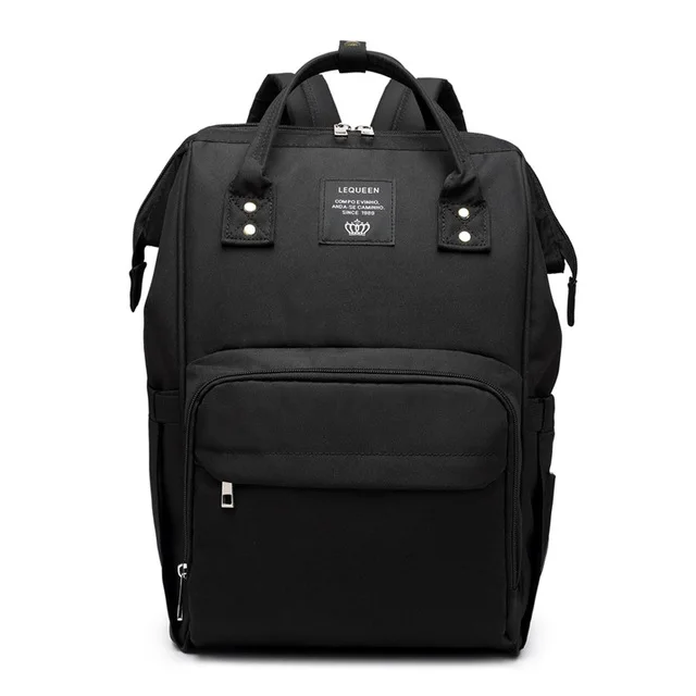 black 1 LEQUEEN модная сумка для подгузников для мам, Большая вместительная Детская сумка, дорожный рюкзак для кормления, сумка для ухода за ребенком, ручная сумка для подгузников - Цвет: black 1