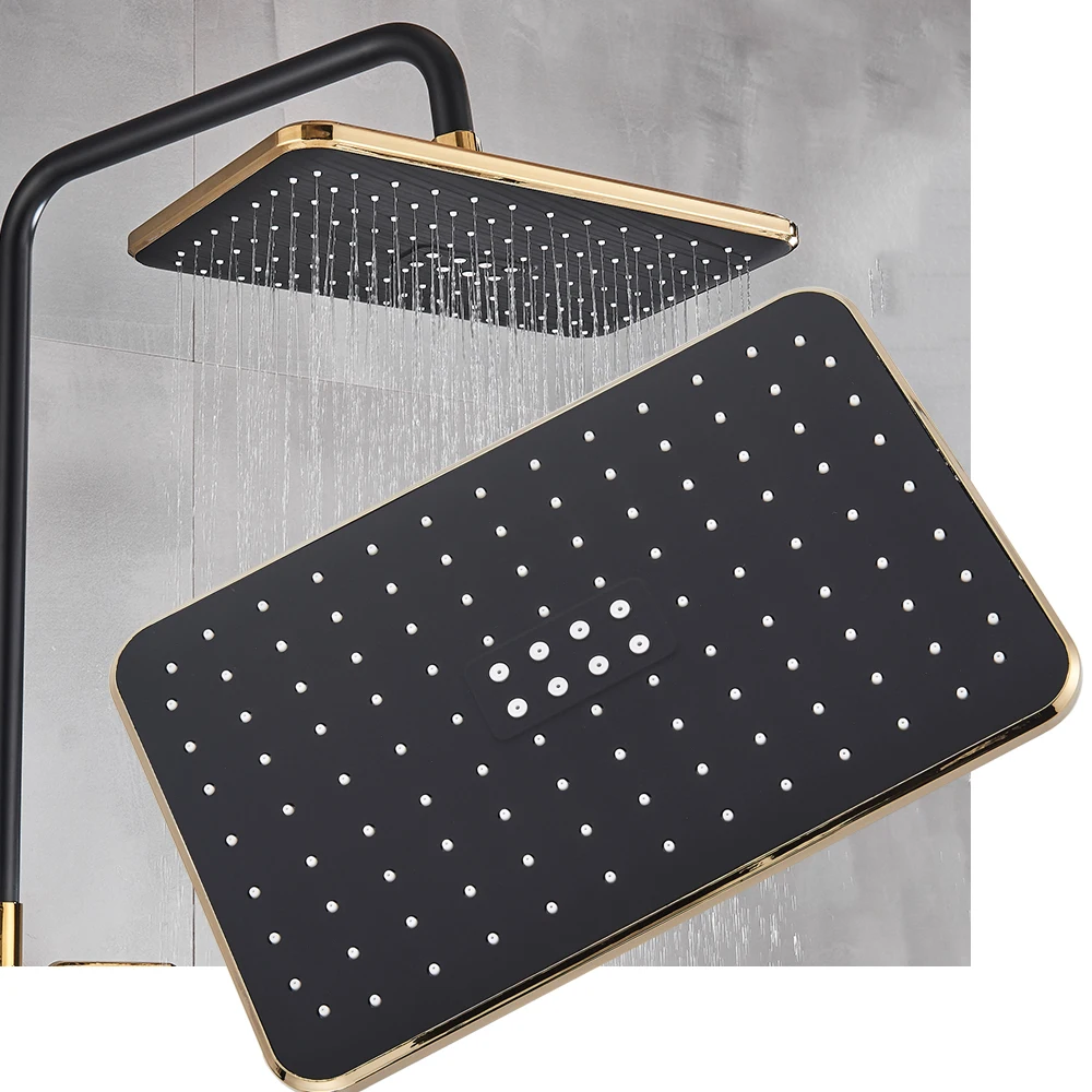 Смеситель для душа черно-золотой ванной системный кран | Строительство и ремонт