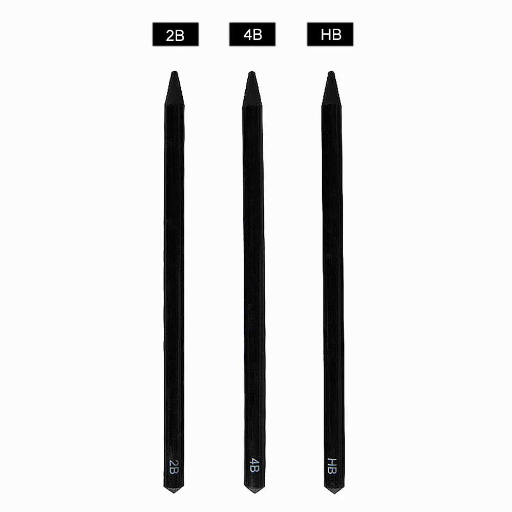 

3pcs/set Professional Pure Carbon Sketch Pens Hard/Medium/Soft Woodless Charcoal Pencil Set Drawing Tool Painting Supplies