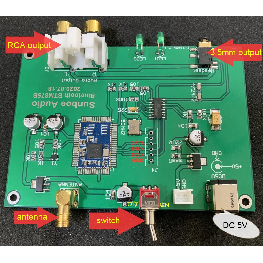 Беспроводной приемник LUSYA LDAC 8675 Bluetooth 5 0 ES9028 DAC декодер плата APTX HD Поддержка 24BIT 92K