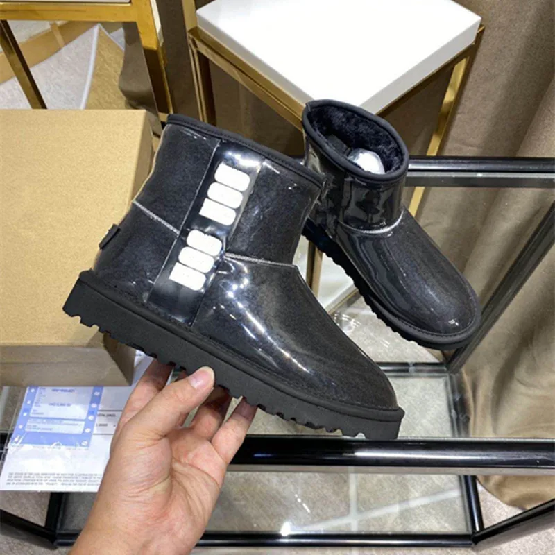 2021 осень и зима меховые сапоги все в одном женские прозрачные желеобразные