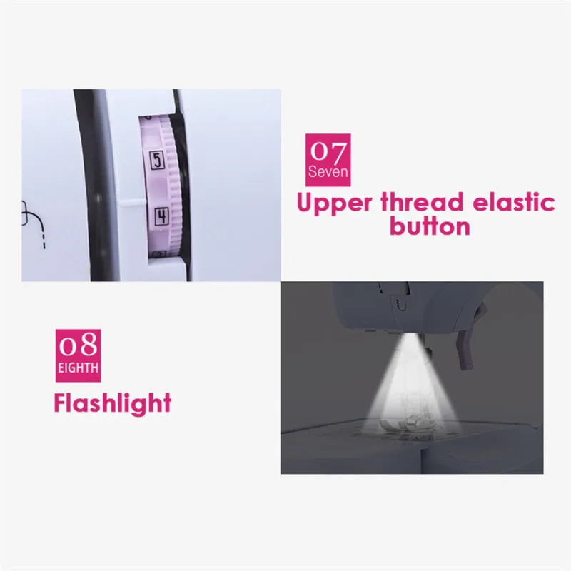 

Portable Desktop Sewing Machine Mini Electric Household Crafting Mending Overlock 12 Stitches With Presser Foot Pedal Beginners