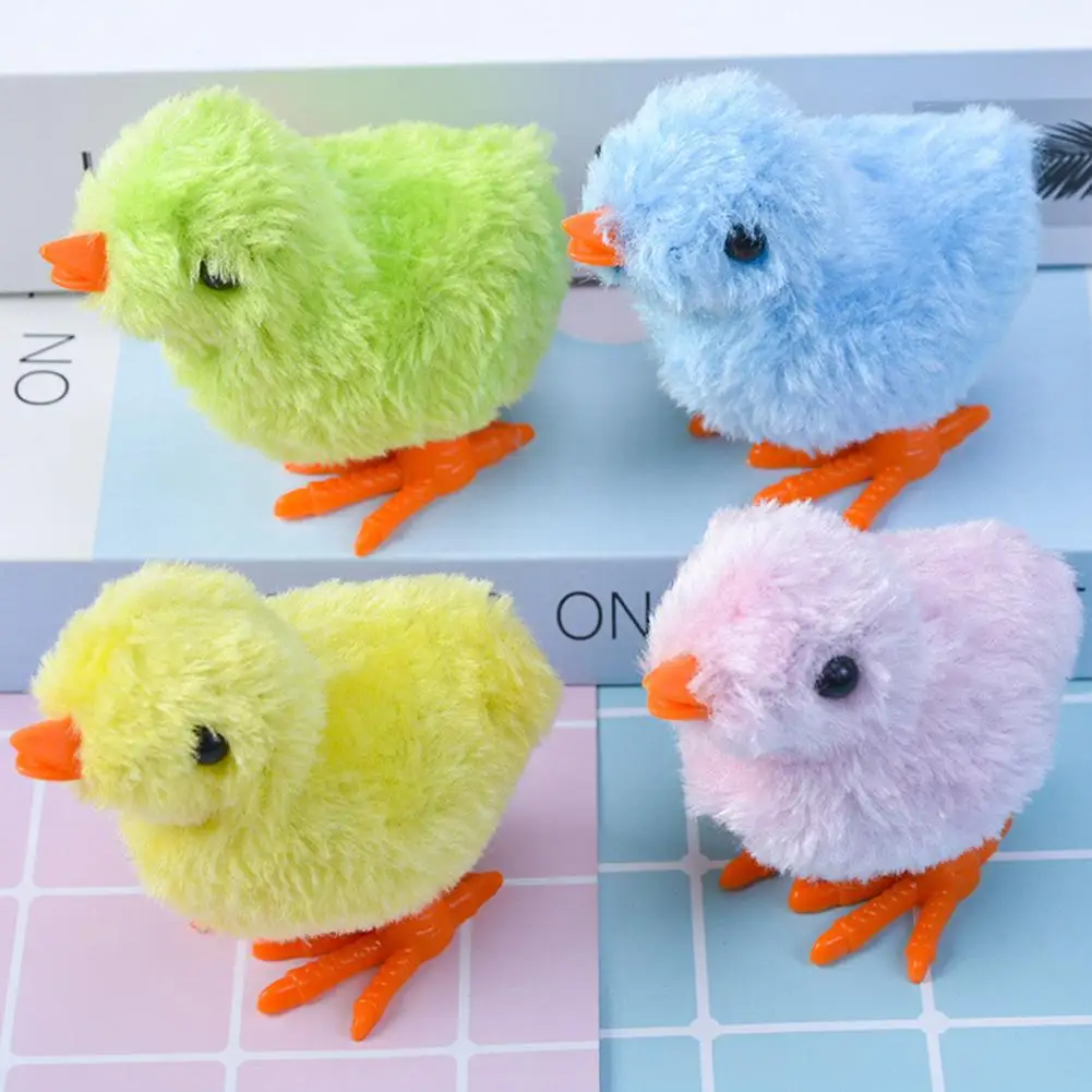 

1PC Wind Up Plush Chicken Hopping Funny Chicken Kids Educational Toy Clockwork Jumping Walking Chicks Toys Kids Gift Random