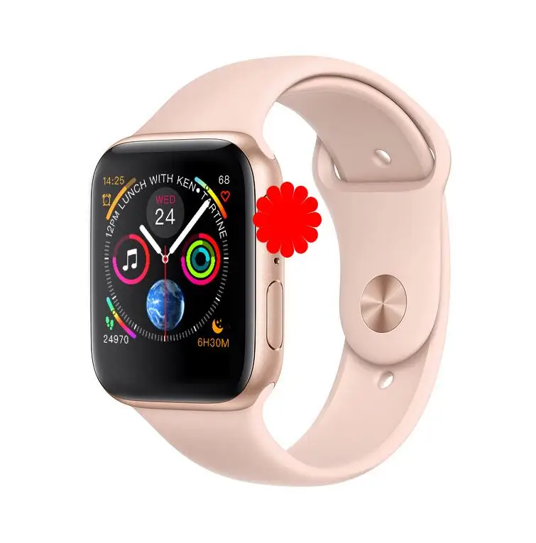 44cm rose gold IWO 8 Смарт-часы серии 4 Смарт-часы Чехол 44 мм для apple iPhone Android смартфон монитор сердечного ритма педометр - Цвет: 44cm rose gold