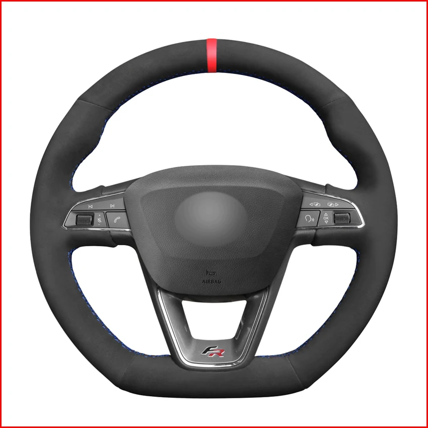 Черная замшевая мягкая оболочка ручной работы для Seat Leon Cupra R 2013-2019 Ibiza 2016-2019 Ateca FR |