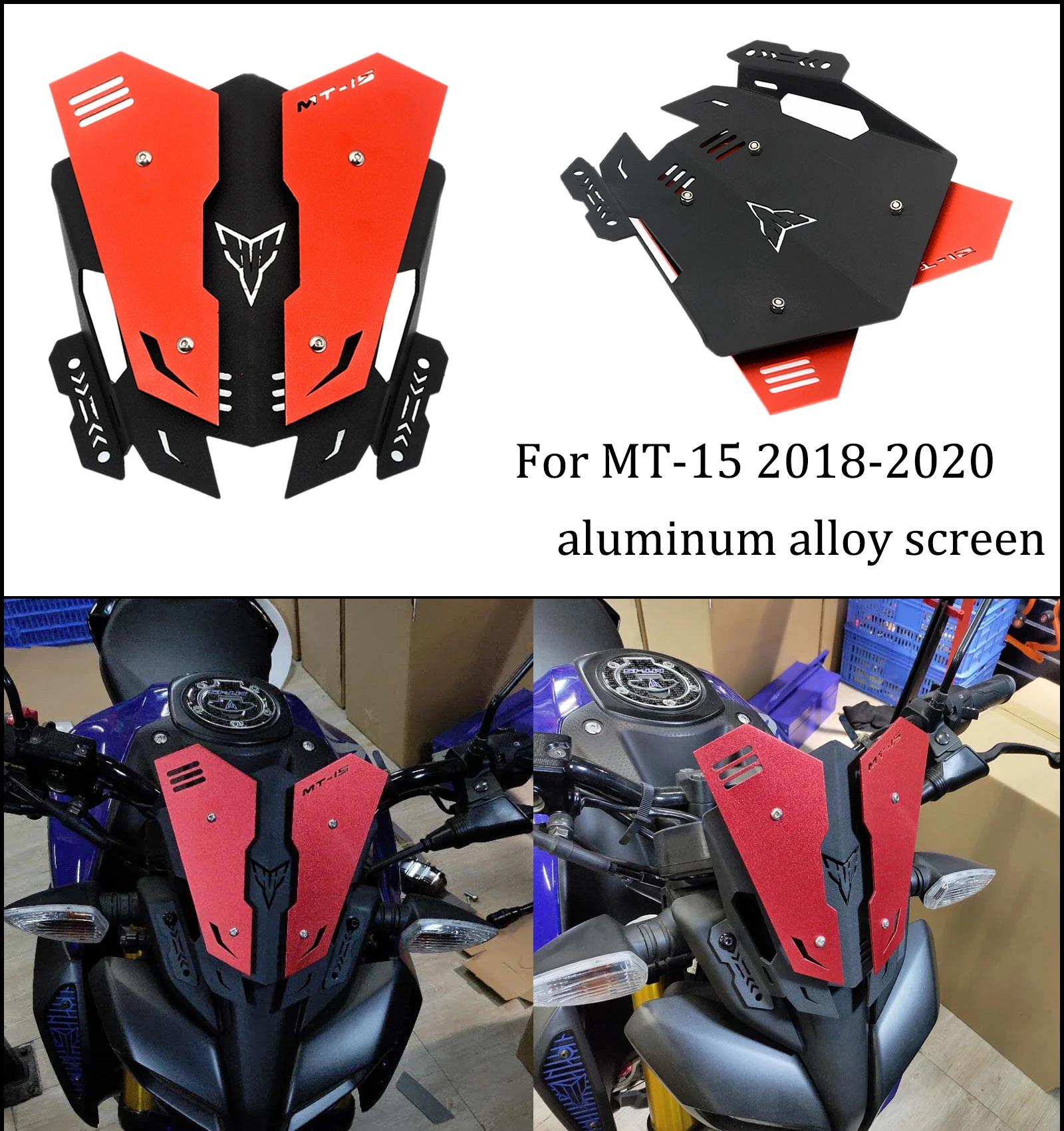 

Windscreen for mtkracing motorcycles, for yamaha mt-15 MT-15 mt15 2019-2020, motorcycle accessories, aluminum alloy screen
