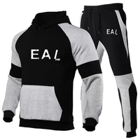 winter hoodie sets men fashion fleece oversized hoodies black brand drawstring pants casual jogger suit tracksuit woman pullover