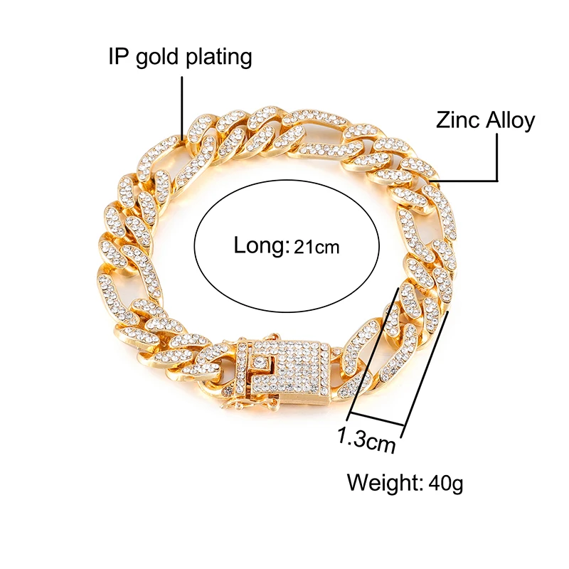 Мужской браслет цепочка Фигаро из микро кристаллов|Ювелирные наборы| |