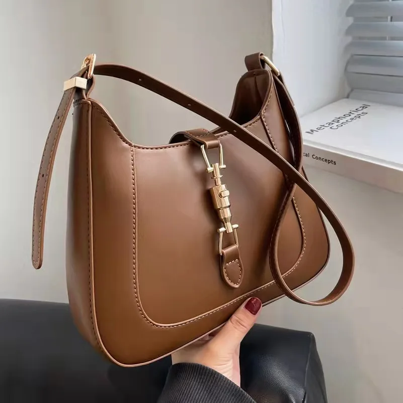 

Personalized lock 2021 new fashion retro messenger bag ladies underarm commuter big bag