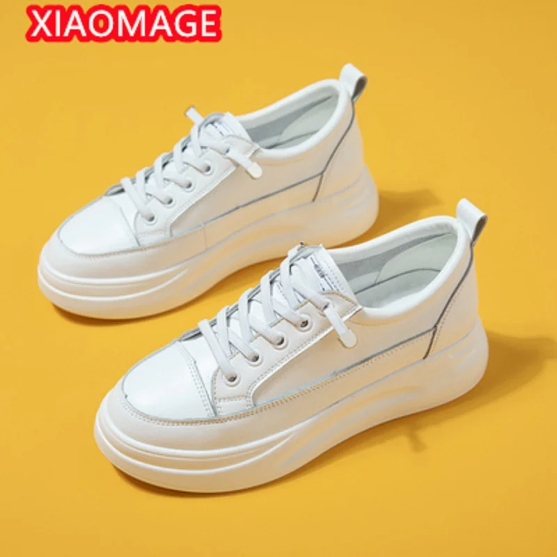 

2021 spring new wide casual fashion all-match thick-soled thin section increased white women's shoes