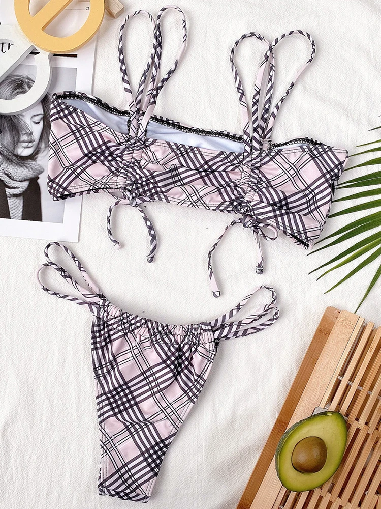 

ZTVitality Drawstring Sexy Bikinis Push Up Bikini 2021 New Arrival Padded Bra Low Waist Swimsuit Female Swimwear Women Biquini