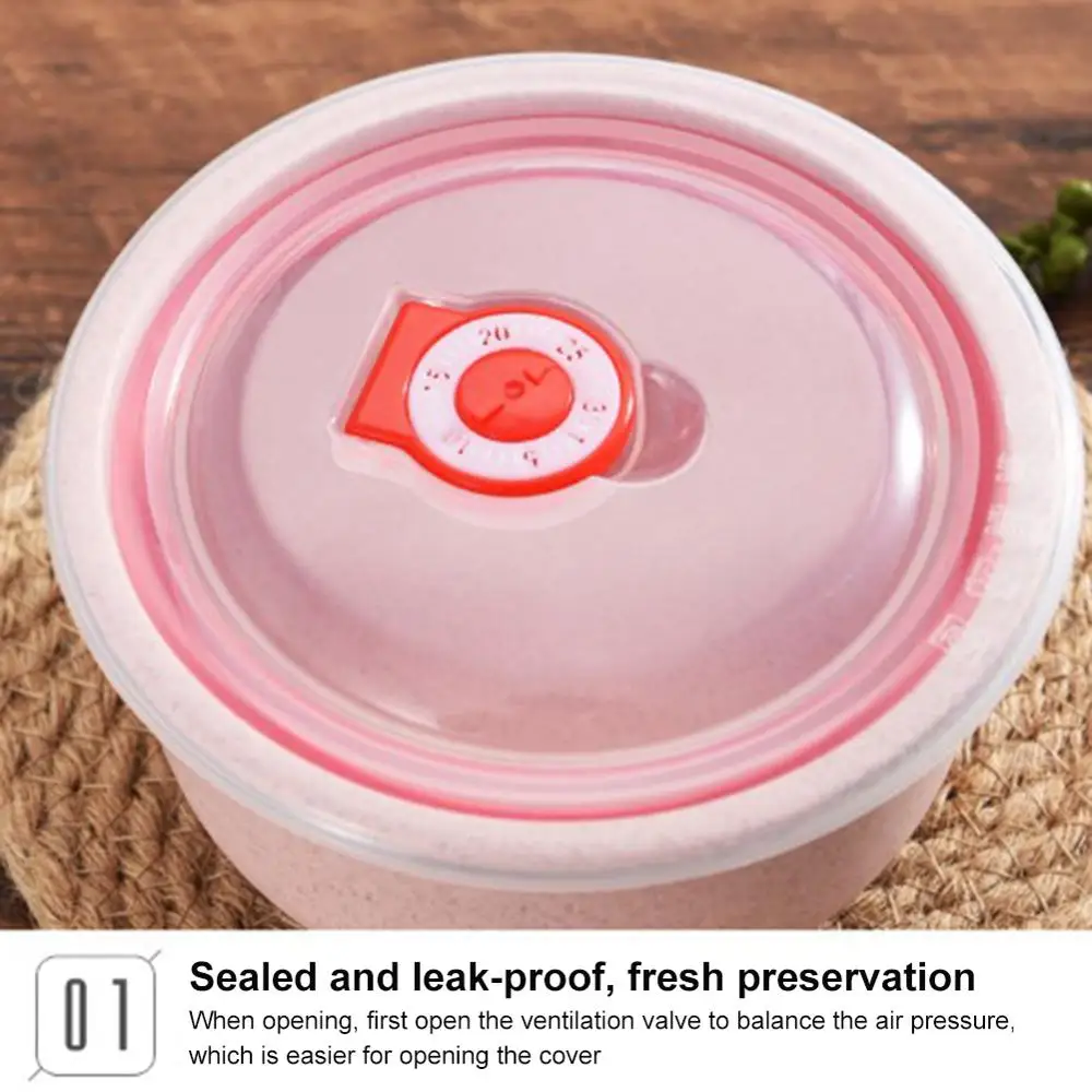 

3pcs Wheat Straw Food Storage Containers with Lid Microwave Safe Cereal Bowl, 300/500/900ml