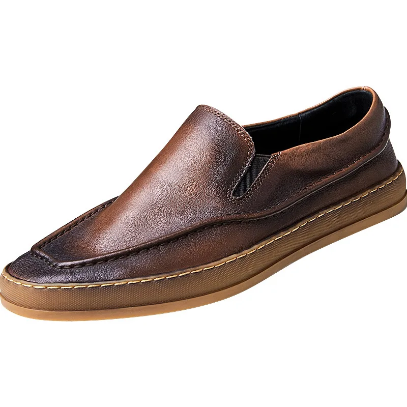 

Loafer Shoes Mens Autumn Winter Breathable Fashion Casual Shoes Driving Shoes Soft British Retro Men Shoes All-match Cowhide