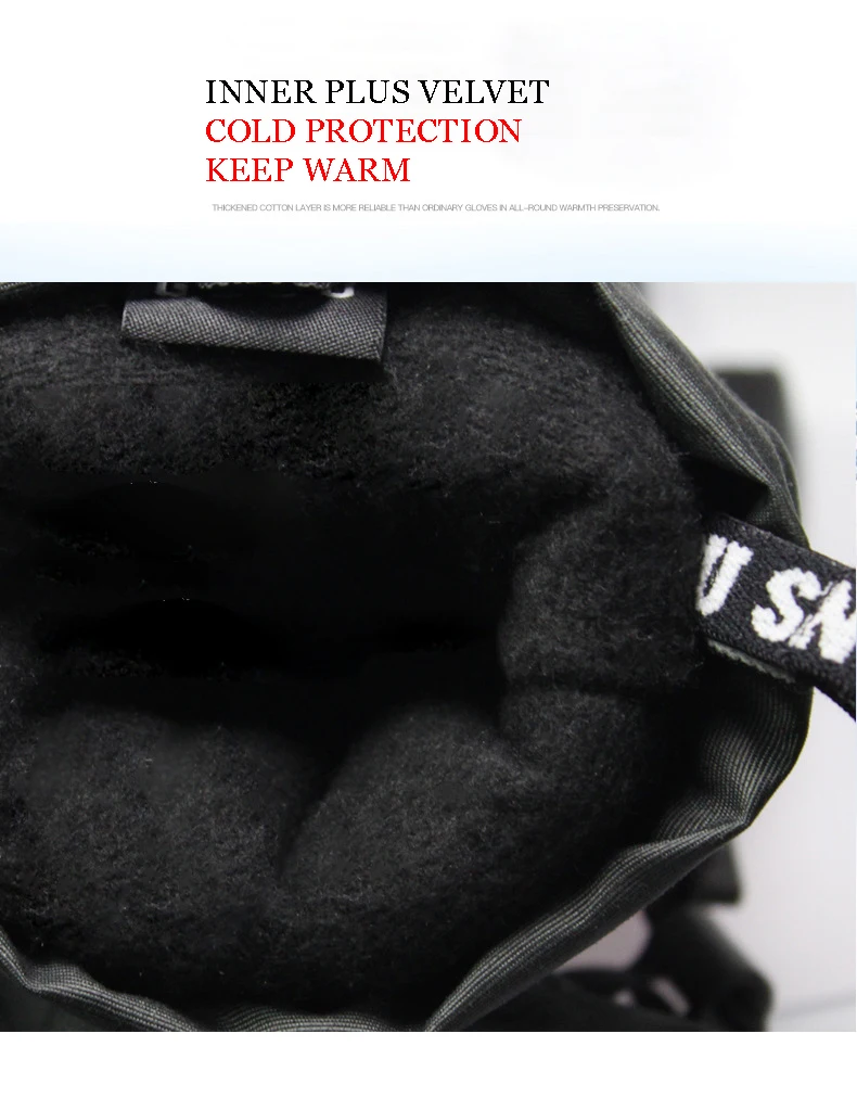 Mens dark gray camouflage ski gloves warm riding snowboardin skiing gloves winter outdoor sports gloves waterproof 10K