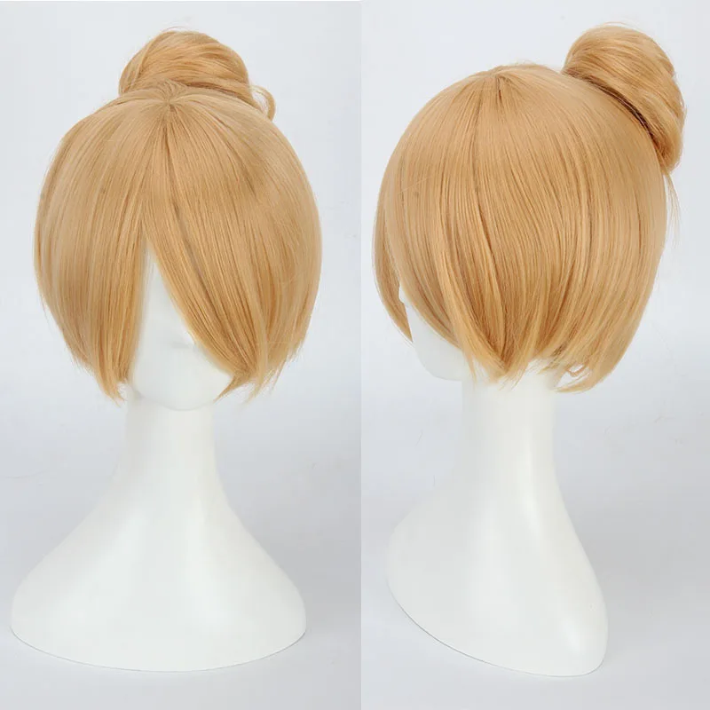 Феи косплей костюмы принцессы Динь Белл парик короткий блонд синтетические