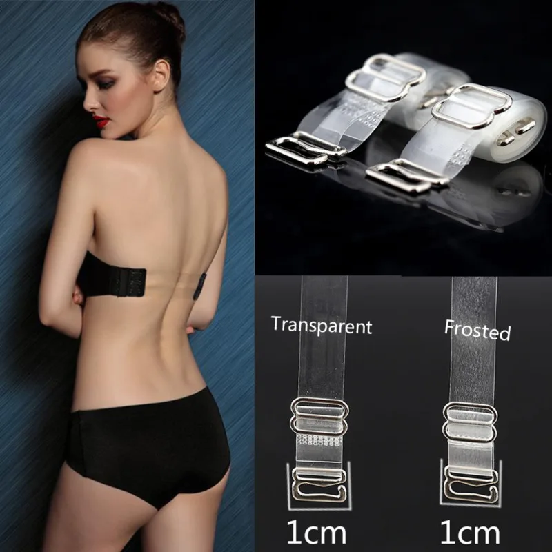 

1Pairs Transparent Clear Shoulder Bra Strap Metal Buckle Adjustable Shoulder Strap Invisible Underwear Accessories
