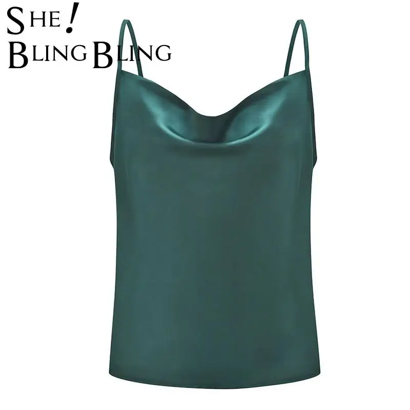 Женские шифоновые топы без рукавов SheBlingBling летние однотонные с рюшами