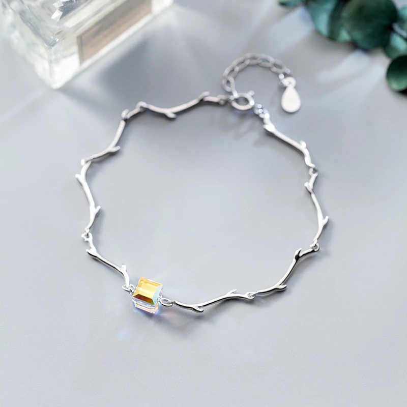 

Женский браслет из серебра 925 пробы, с разноцветными кристаллами