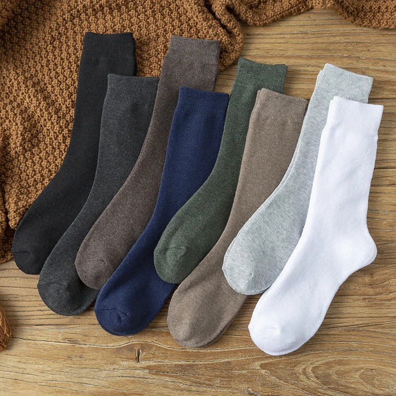 

Модные носки, мужские носки средней длины на осень и зиму с бархатной подкладкой, теплые забавные смешные мужские носки из полиэстера