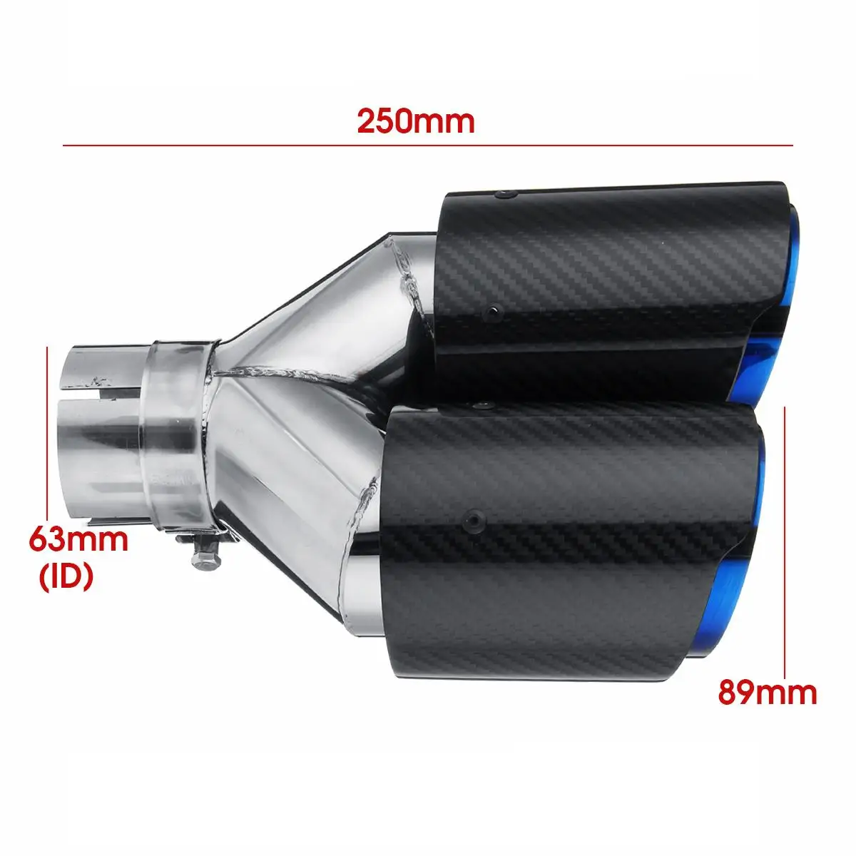 

63mm-89mm Dual Outlet Carbon Fiber Exhaust Muffler Pipe Stainless Steel Exhaust Tip Tube Universal For Honda/BMW/Audi