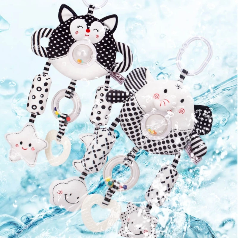 

28EC Baby Stroller Rattle Toy Pushchair Pram Pendant Bed Bell Cartoon Animal Doll Infants Crib Sensory Toys