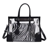 designer zebra pattern handbags 2021 summer new ladies crossbody bag fashion transparent pvc tote bags women shoulder bag female