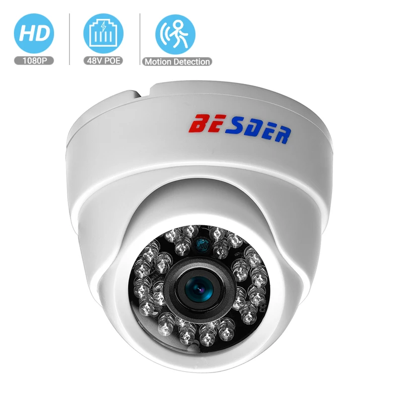 Беспроводная ip-камера besder ONVIF 2,8 мм 1080P 960P 720P P2P RTSP с датчиком движения, оповещением по электронной почте XMEye DC12V POE48V, камера видеонаблюдения для помещений