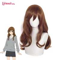 l email wig horimiya kyouko hori cosplay wig long brown loose wave cosplay wigs bangs heat resistant synthetic hair party