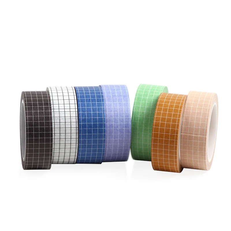 Grid Washi Tape 10M Colorful Writable Paper Adhesive Masking 15MM Width Sticky for Journals Planner Gift Idea | Канцтовары для
