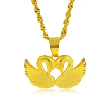 swan pendant necklace for women 24k gold plated choker necklaces romantic heart necklace anniversary engagement wedding jewelry