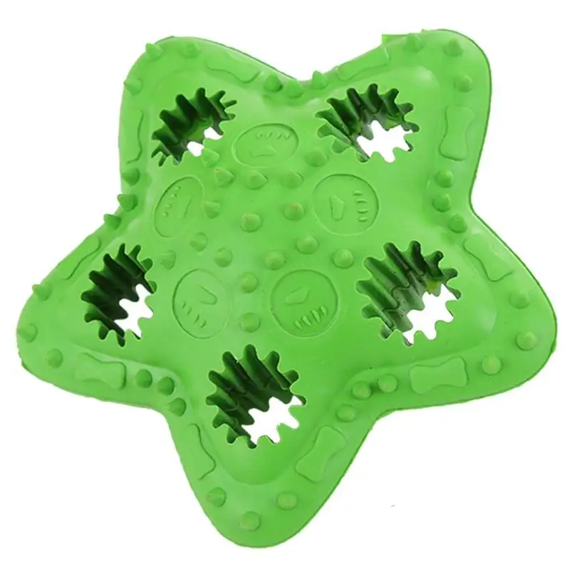 Puppy Bite Resistance Rubber Toy Wear-resistant Pentagram Round Shape Interactive Dog Snack Pet Training Supplies |