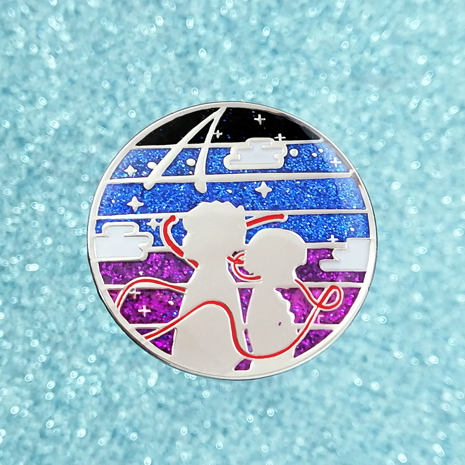 Блестящее звездное небо ваши имена жесткая эмалированная булавка романтическая