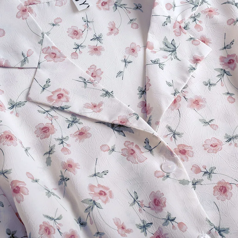

Fashion Turn Down Collar Korean Style Print Blouse Women Summer 2021 Short Sleeve Blusas Stylish Flower Womens Shirt New Blouses