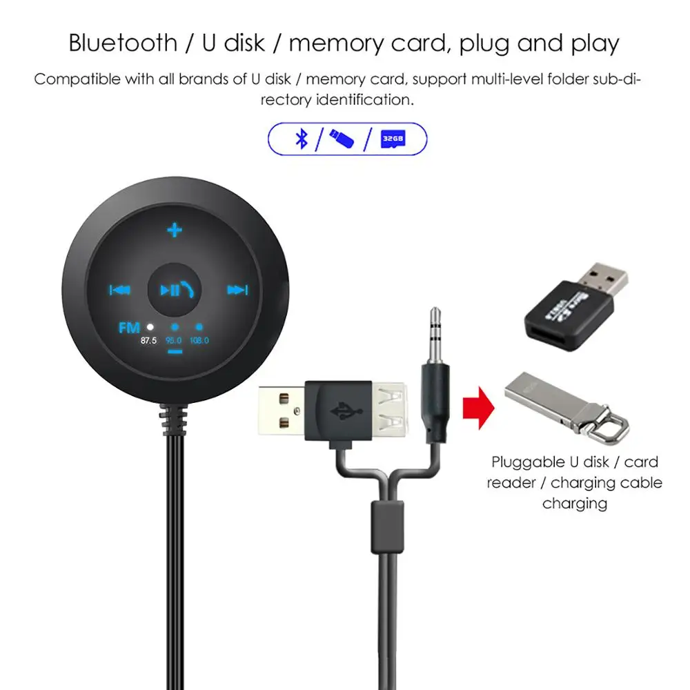 Автомобильный приемник Onever 3.5 мм Bluetooth музыкальный аудио адаптер громкой связи