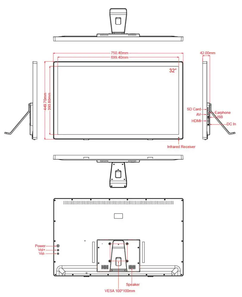 

large screen electronic picture frame 32 inch digital photo frame
