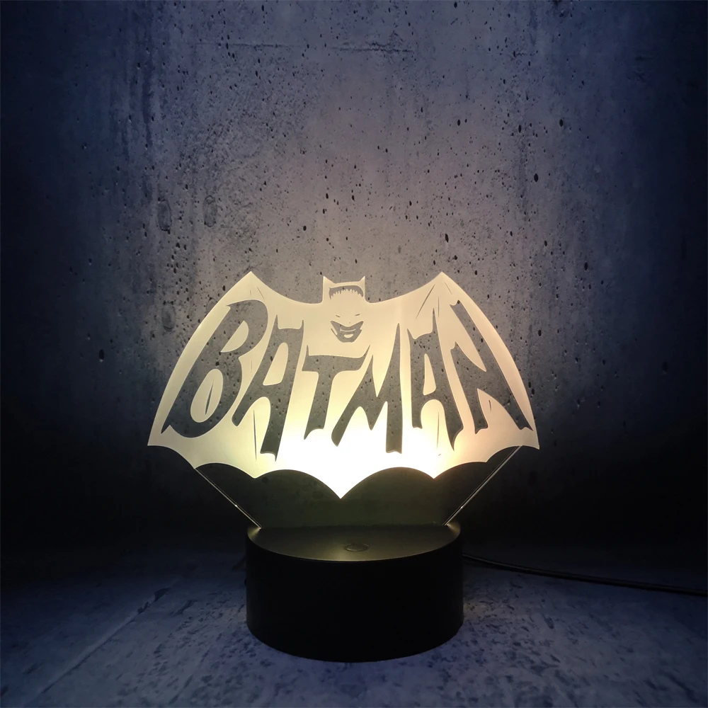 Светодиодный светильник с Бэтменом DC мультяшный Ночной темная рыцарская лампа
