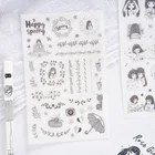 6 цветов, Ежедневная жизнь для девочек, Декоративные Канцелярские наклейки, набор для скрапбукинга, сделай сам, дневник, альбом, Стик, этикетка