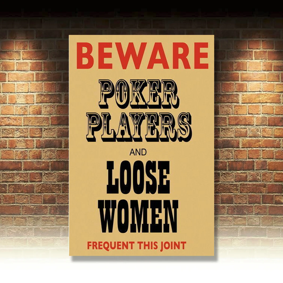 

Beware Poker Players & Loose Women Cards Pub Bar Club Funny Small Metal Tin Sign