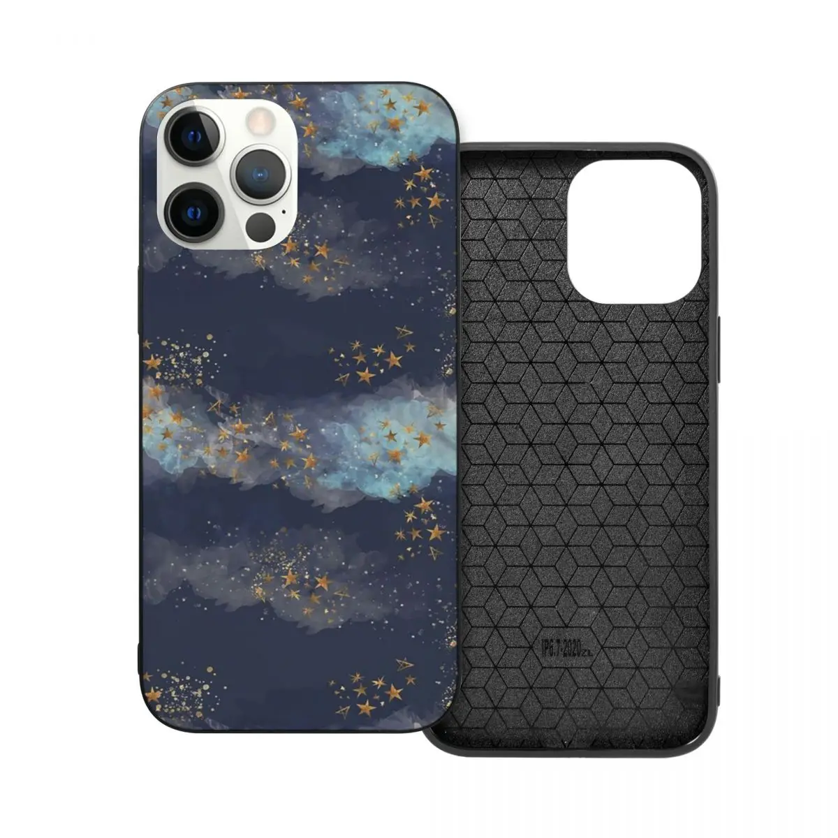 

Night Sky Stars PC Glass TPU Phone Cover for iPhone 13 12 11 Xs Xr X Pro Max Mini 7 8 Se2 Plus 6 6S