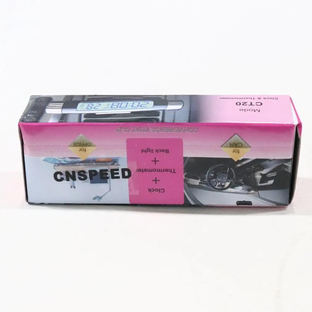 

2 In 1 Car Vehicle LCD Digital Backlight Automotive Thermometer Clock Calendar Display Car Air Vent Outlet Clip-on Clock