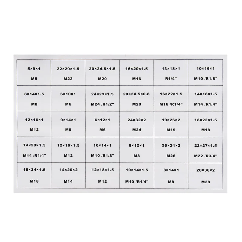 

568pcs 30 Sizes Metric Copper Flat Ring Washers Gaskets Assortment Set Kit With Box