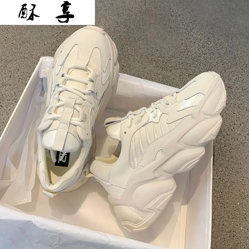 

2021 Women's Shoes Fashion New Vulcanized Shoes Women's Sneakers Spring Walking Platform Shoes Comfortable Lace-up Casual Shoes